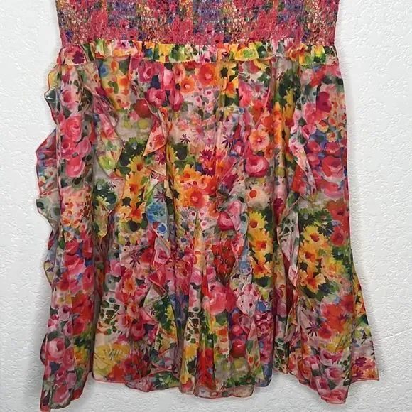 NWT Alice + Olivia Jocelyn Smocked Mini Dress Size 12 - Picture 5 of 16